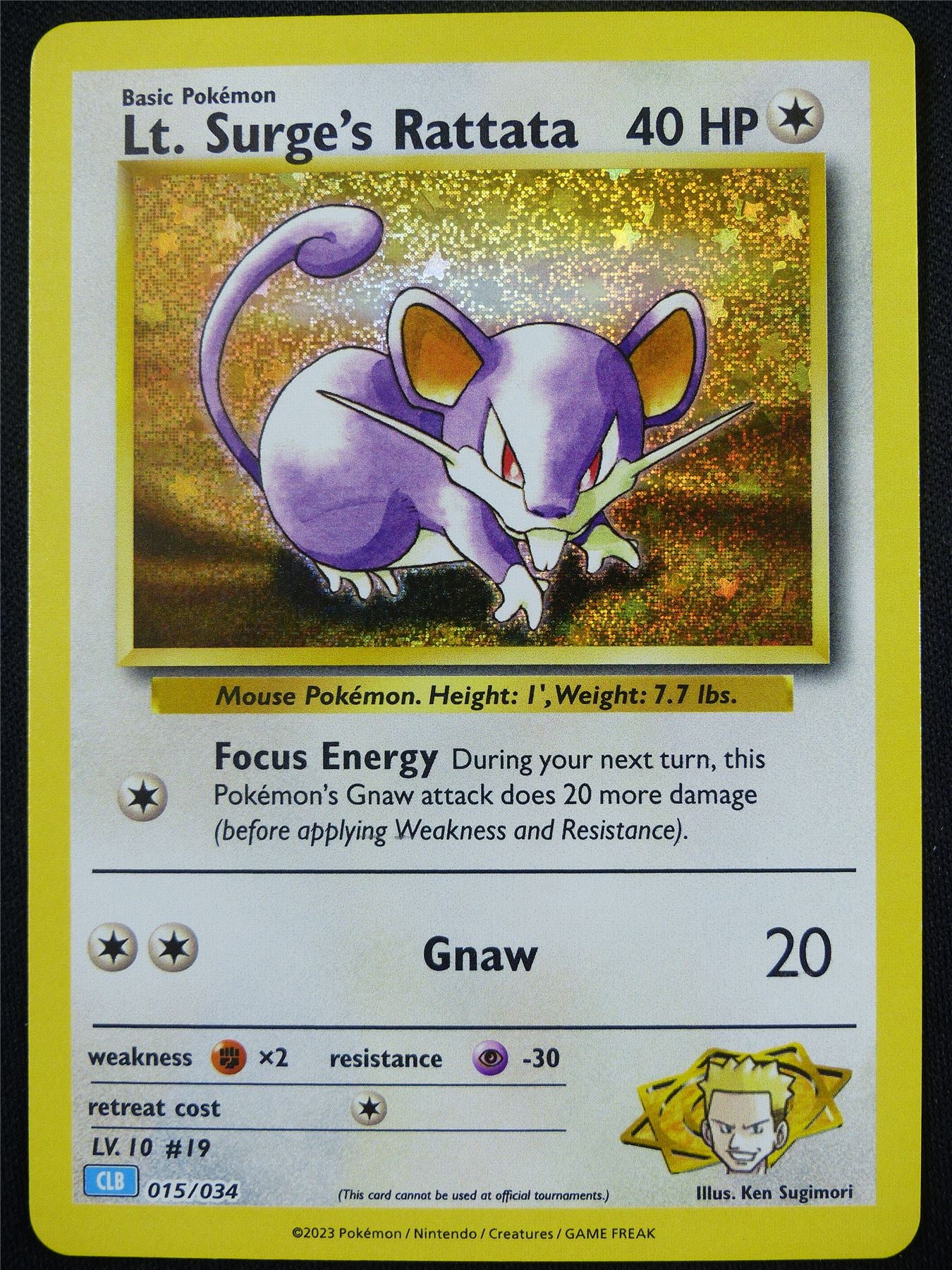 Lt. Surge's Rattata 015/034 Holo CLB - Classic Pokemon Card #4BI