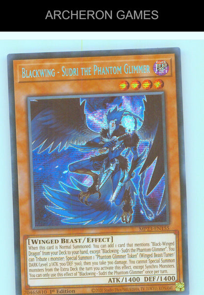 Blackwing - Sudri the Phantom Glimmer SEC YUGIOH Card 1st Edition
