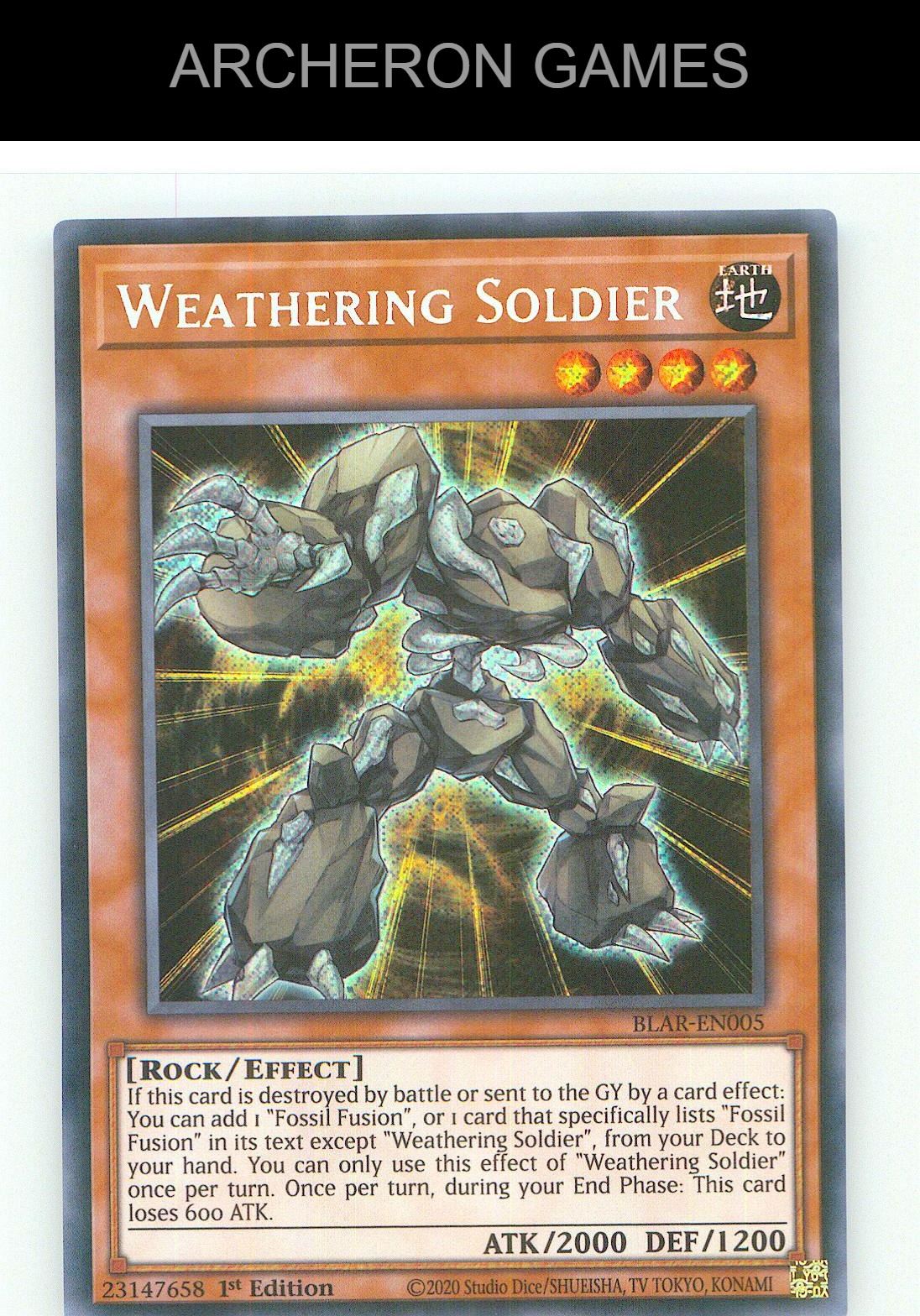 Weathering Soldier SEC YUGIOH Card 1st Edition