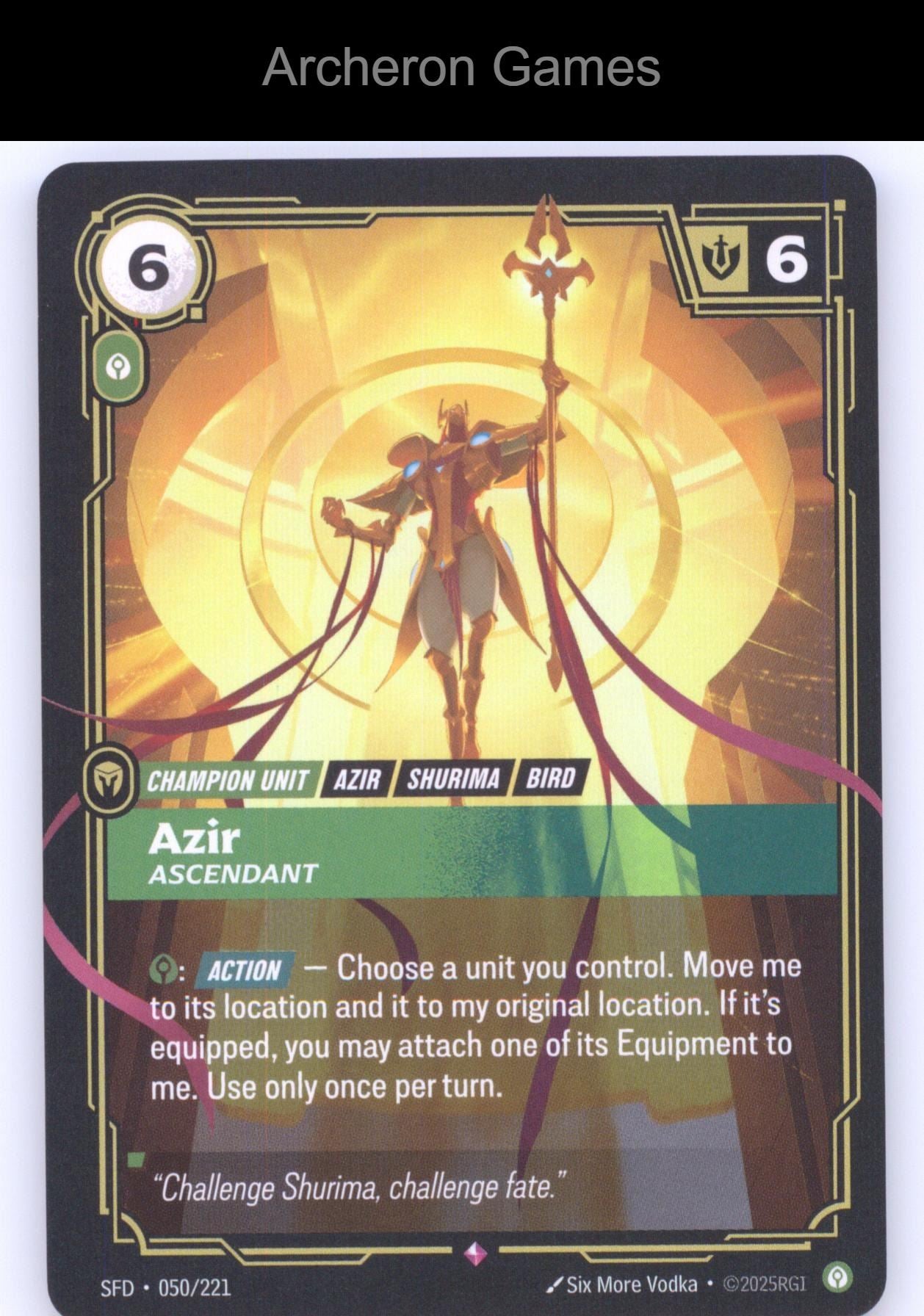 Azir - Ascendant SFD 050/221 R  Card Spiritforged