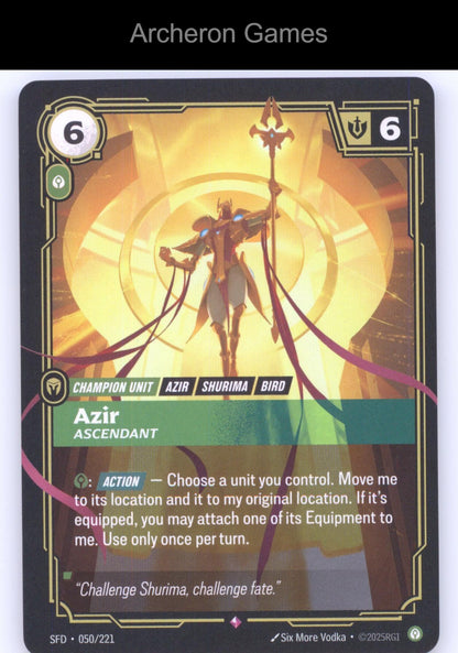 Azir - Ascendant SFD 050/221 R  Card Spiritforged