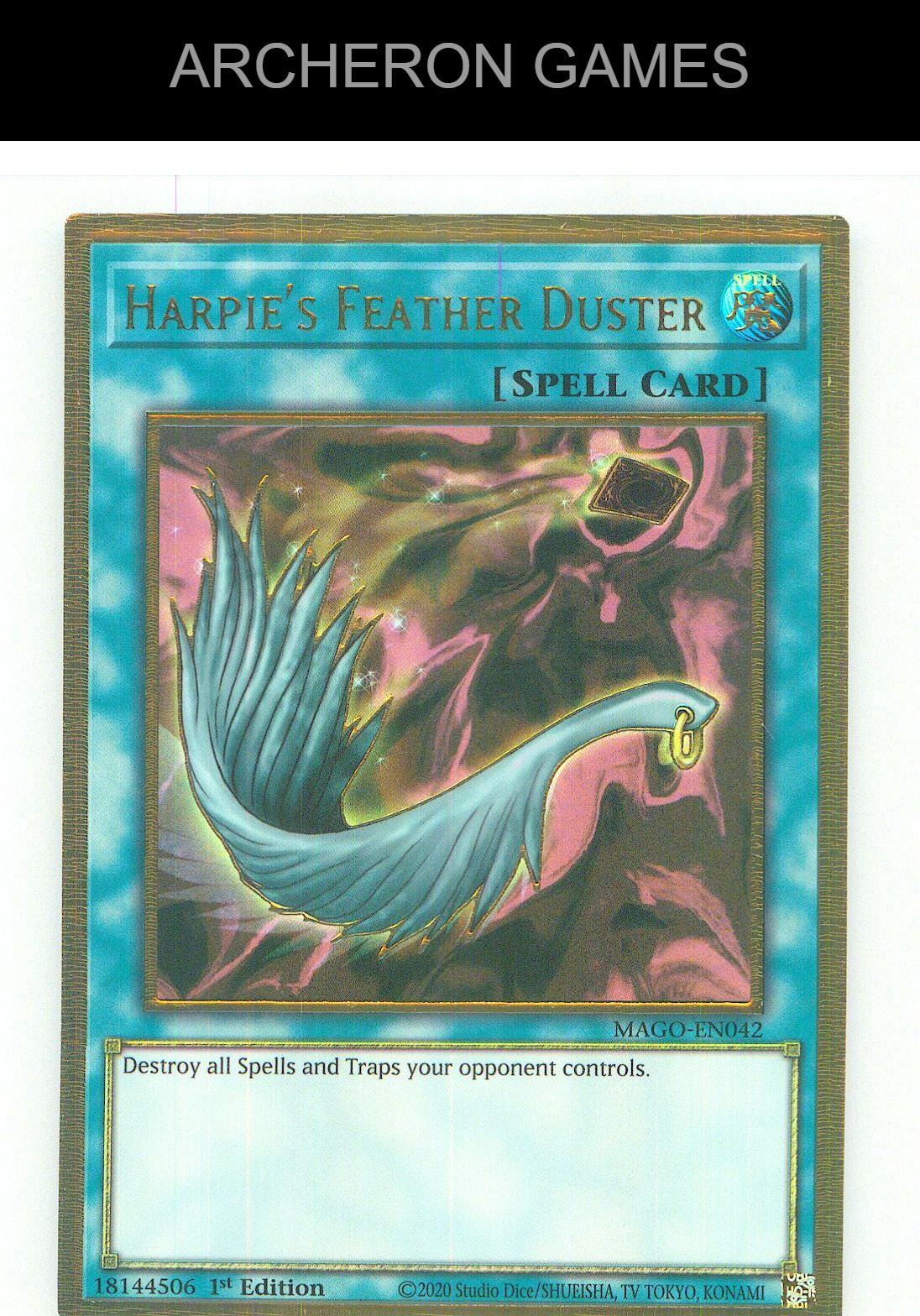 Harpie's Feather Duster Premium Gold Rare YUGIOH Card 1st Edition