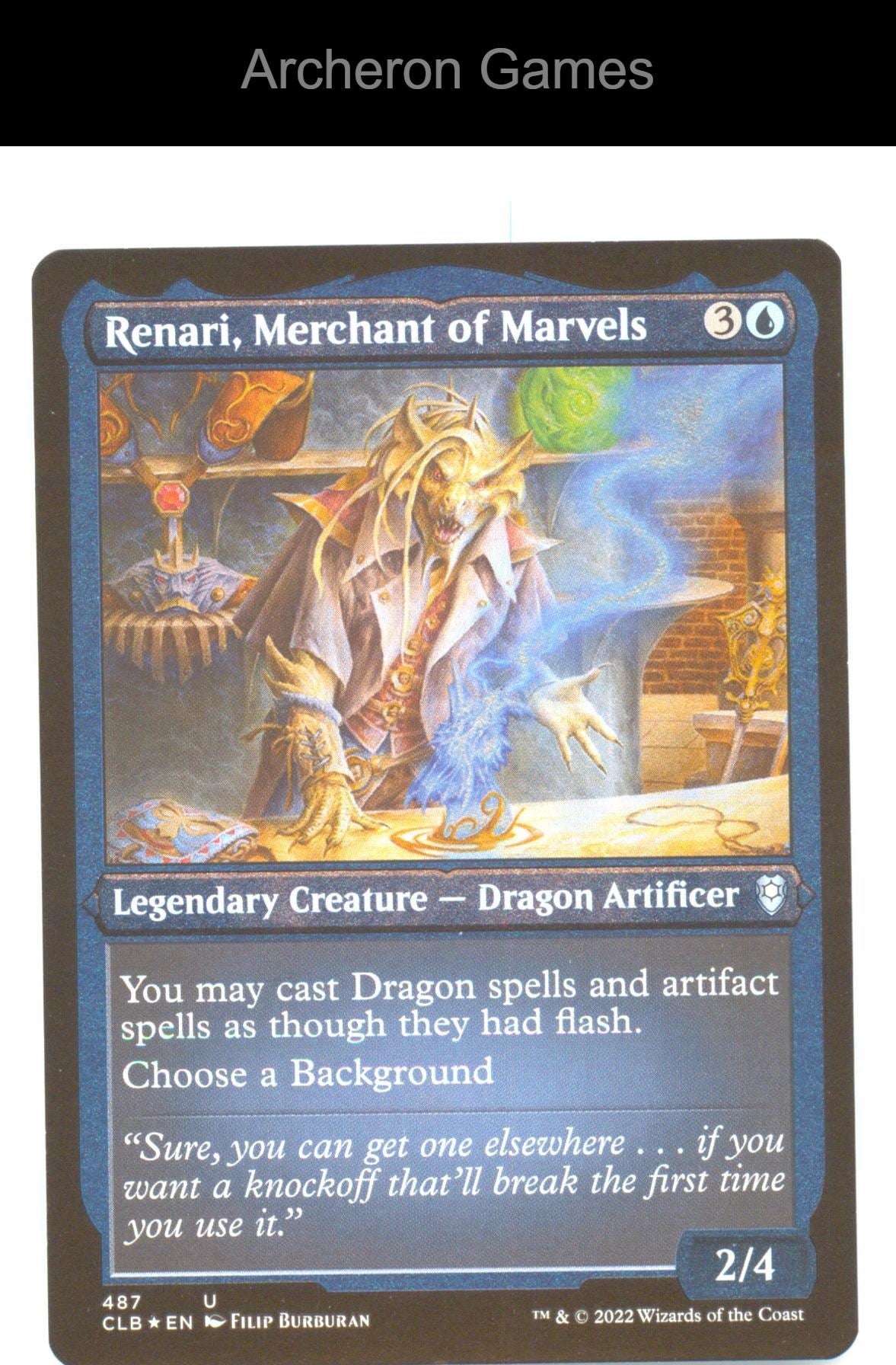 Renari, Merchant of Marvels (Foil Etched) CLB 487 MTG Card