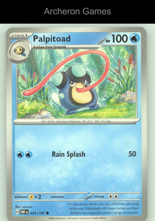 Pokemon Card Palpitoad OBF 051/197 C Obsidian Flames
