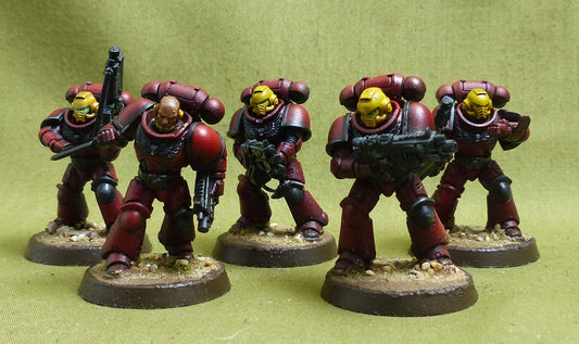 Intercessor Squad set of 5 painted - Blood Angels - Warhammer 40K #3ZB