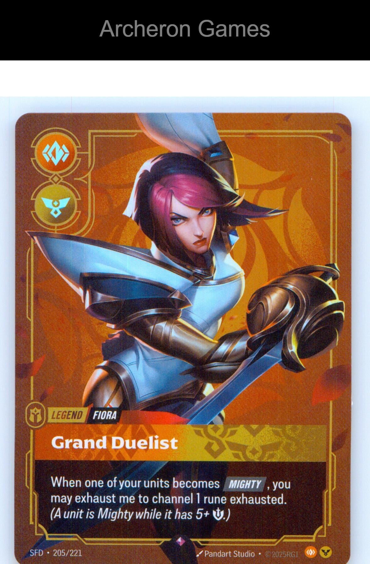 Fiora - Grand Duelist SFD 205/221 R Spiritforged Riftbound Card