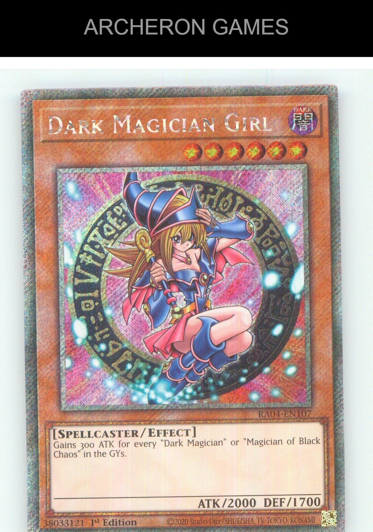 Dark Magician Girl (7th Art) (Platinum Secret Rare) YUGIOH Card 1st Edition