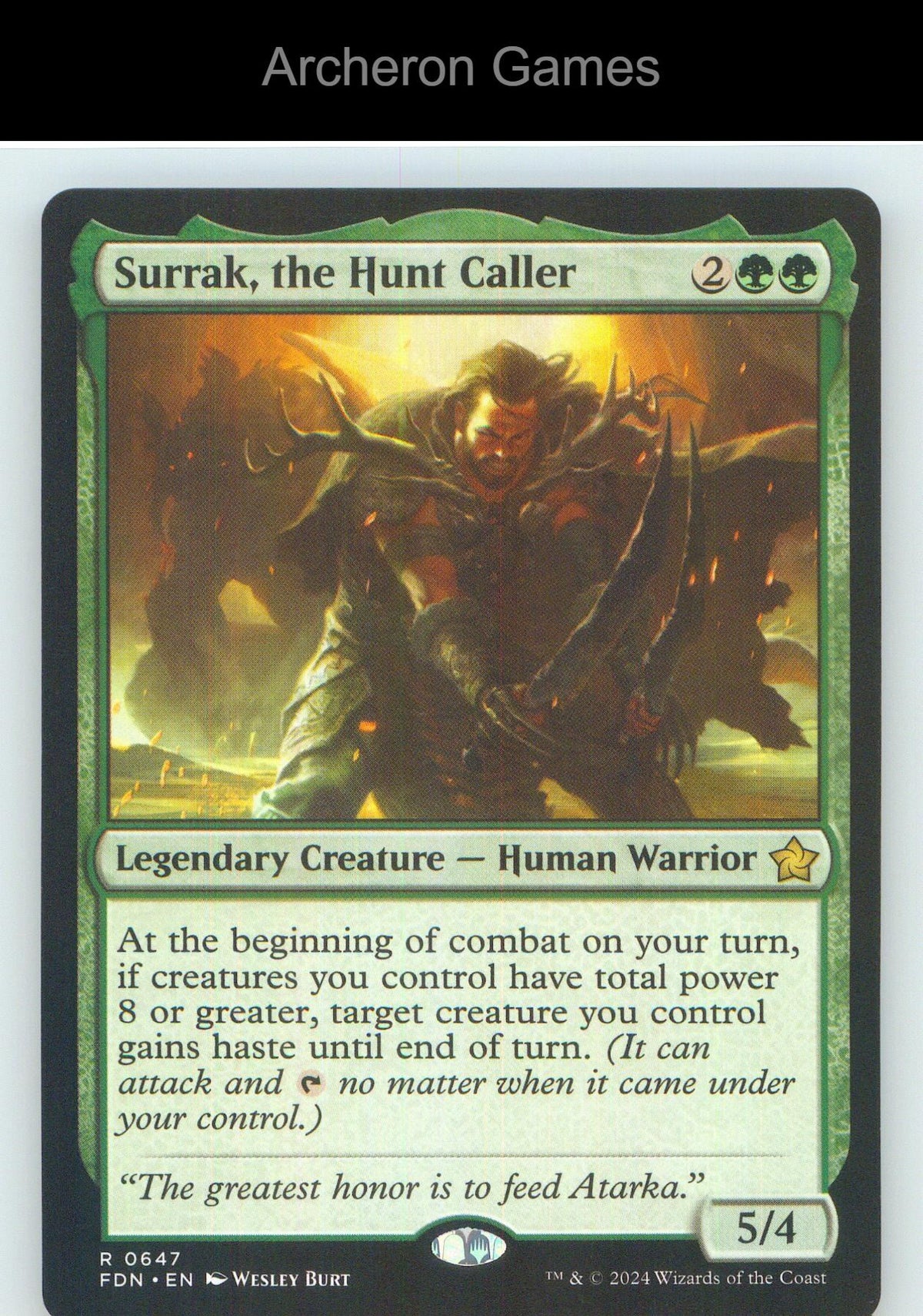 Surrak, the Hunt Caller FDN 647 R MTG Card NM/EX+