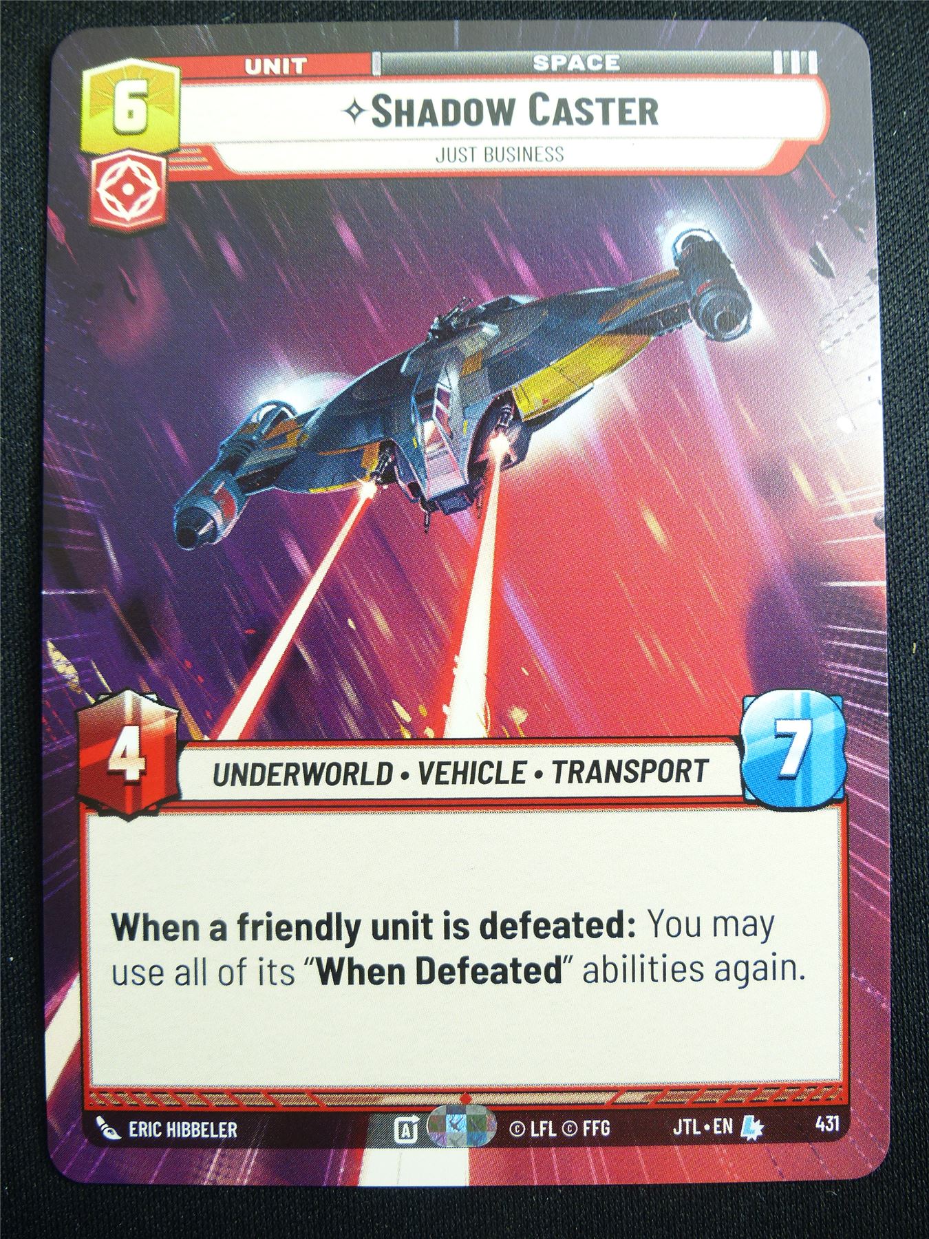 Shadow Caster 431 Hyperspace - Star Wars Unlimited Card #4FZ