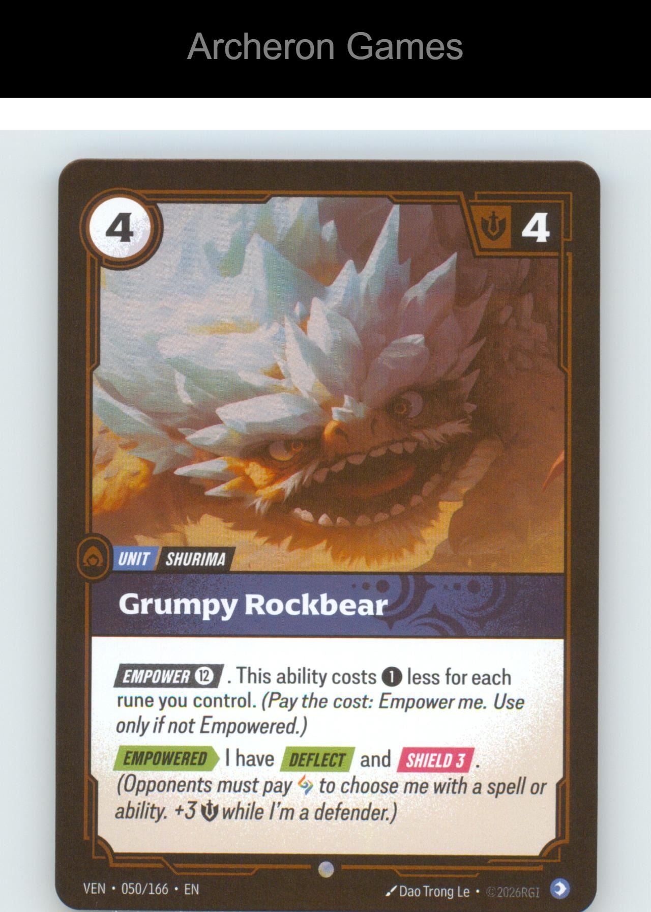 Grumpy Rockbear VEN 050/166 C Vendetta Riftbound Card Foil