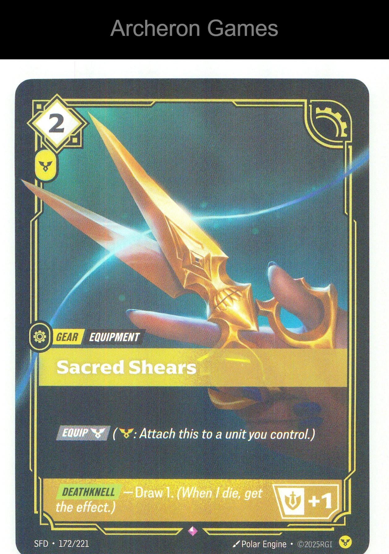 Sacred Shears SFD 172/221 R Spiritforged Riftbound Card Foil