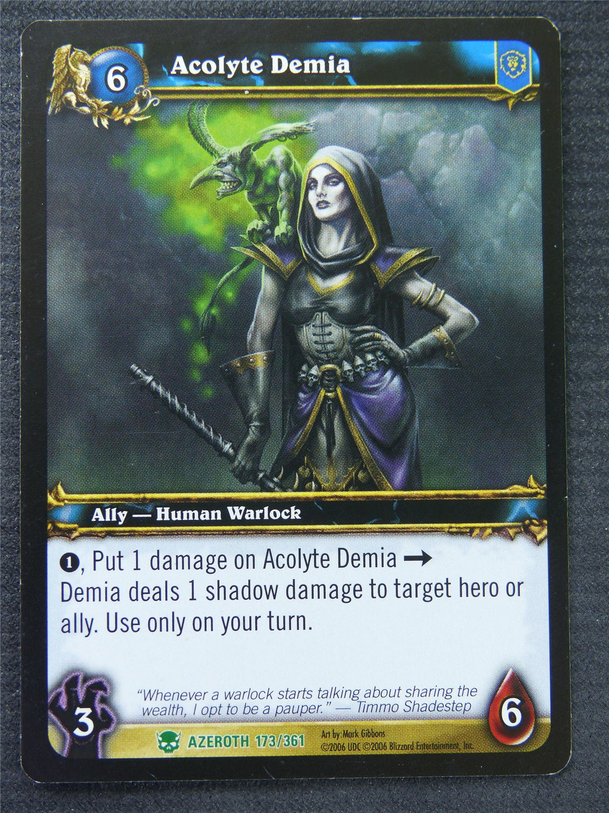 Acolyte Demia - Uncommon - World Of Warcraft #1G3