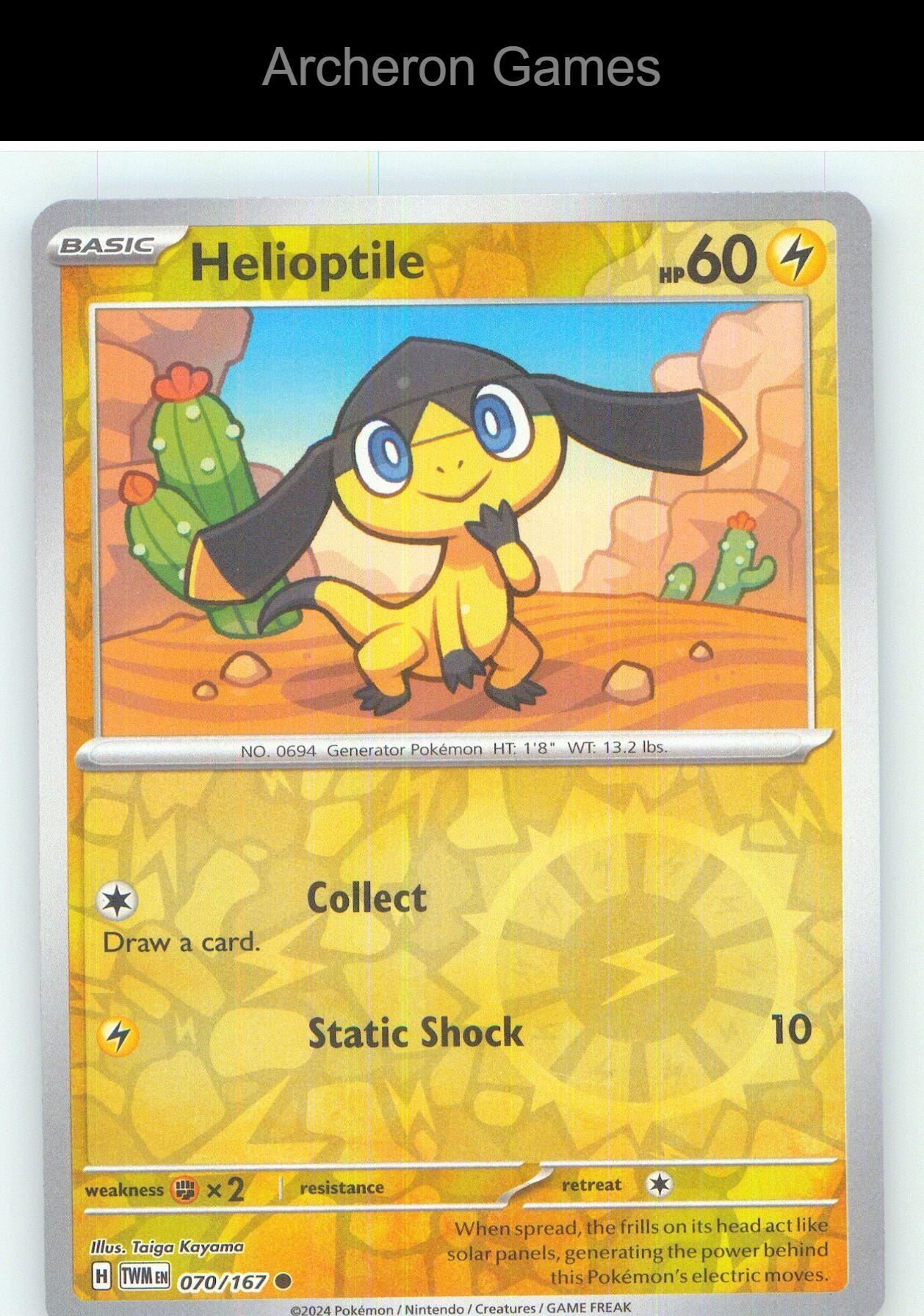 Pokemon Card Helioptile TWM 070/167 C Twilight Masquerade Reverse Holo