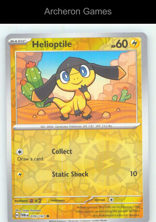 Pokemon Card Helioptile TWM 070/167 C Twilight Masquerade Reverse Holo