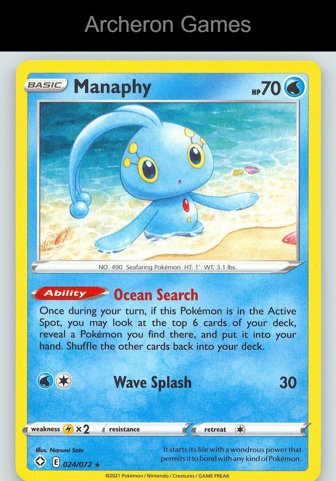 Pokemon Card Manaphy SHF 024/072 R Shining Fates