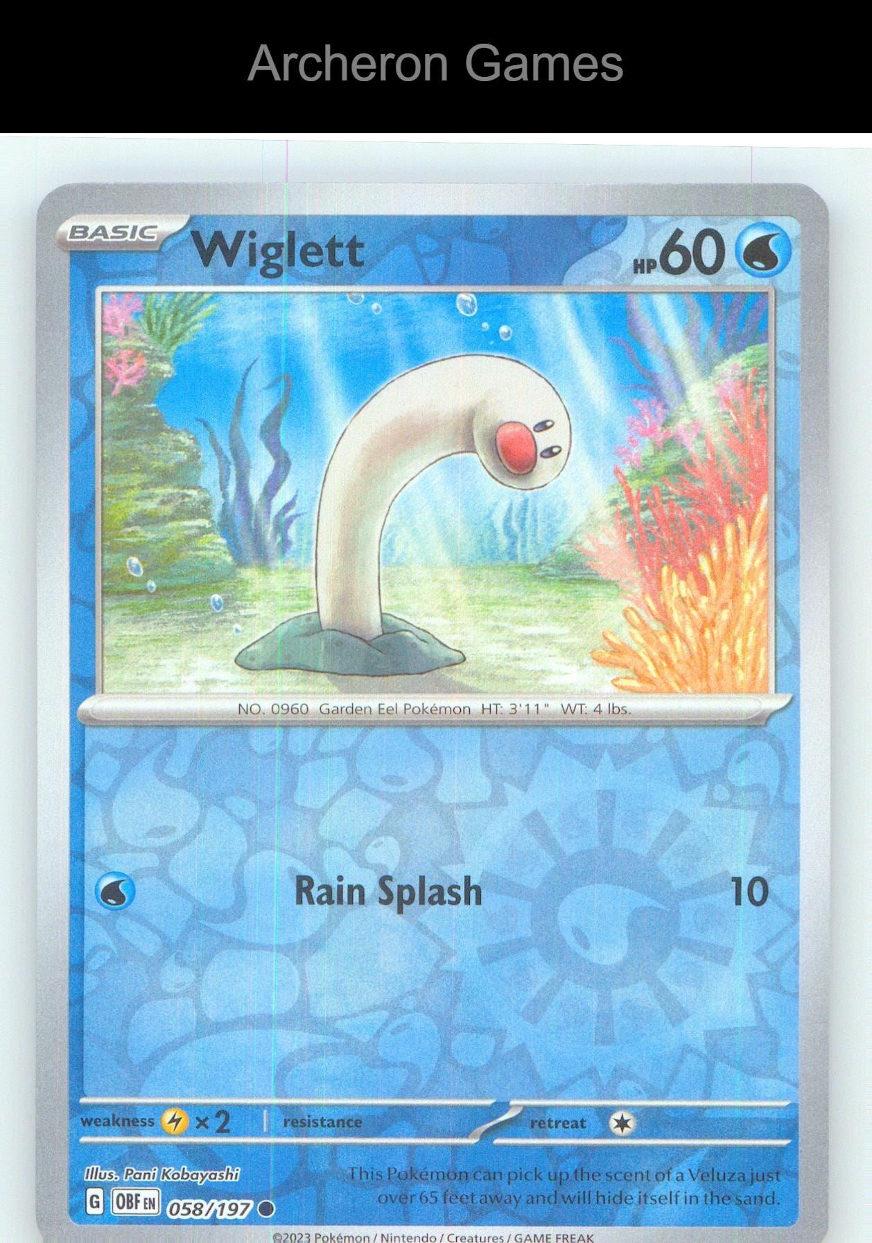 Pokemon Card Wiglett OBF 058/197 C Obsidian Flames Reverse Holo