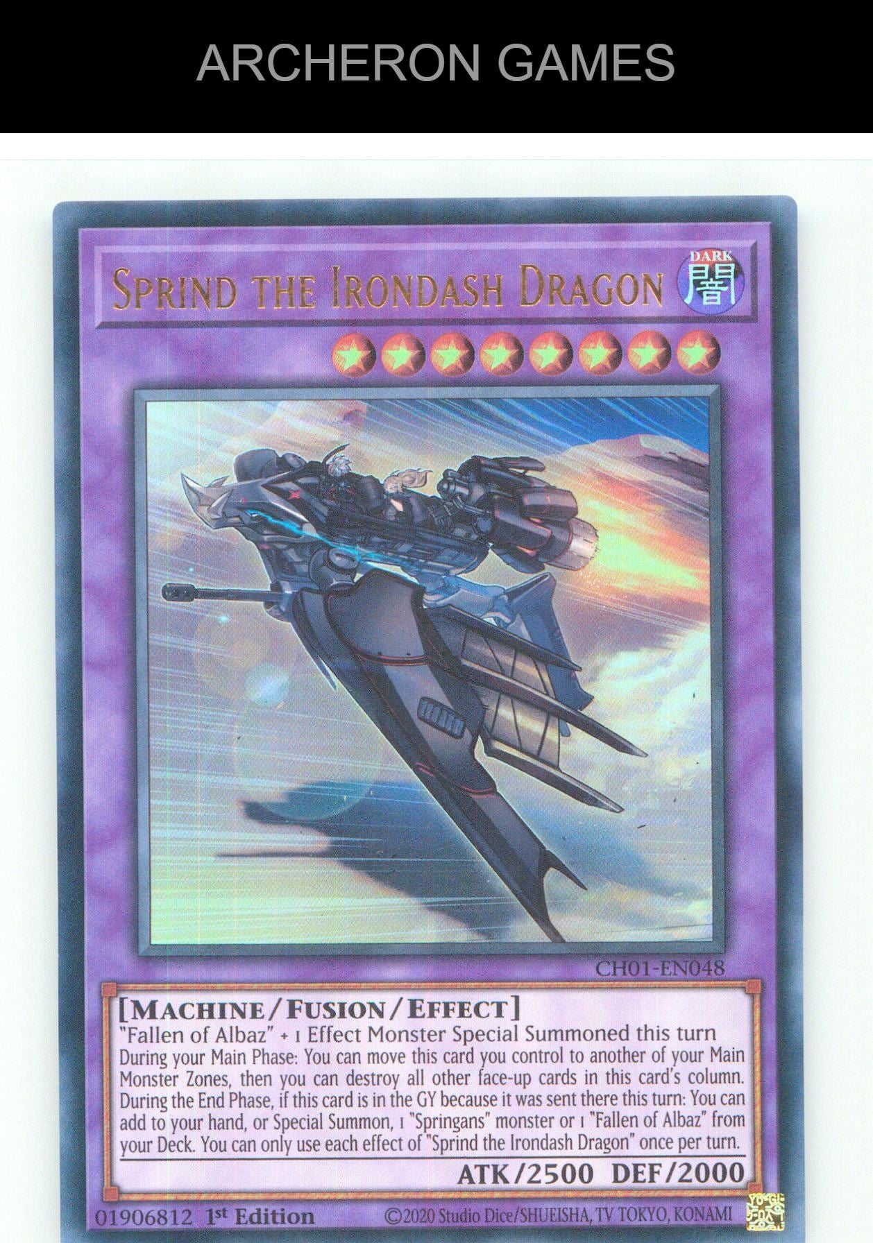 Sprind the Irondash Dragon UR YUGIOH Card 1st Edition