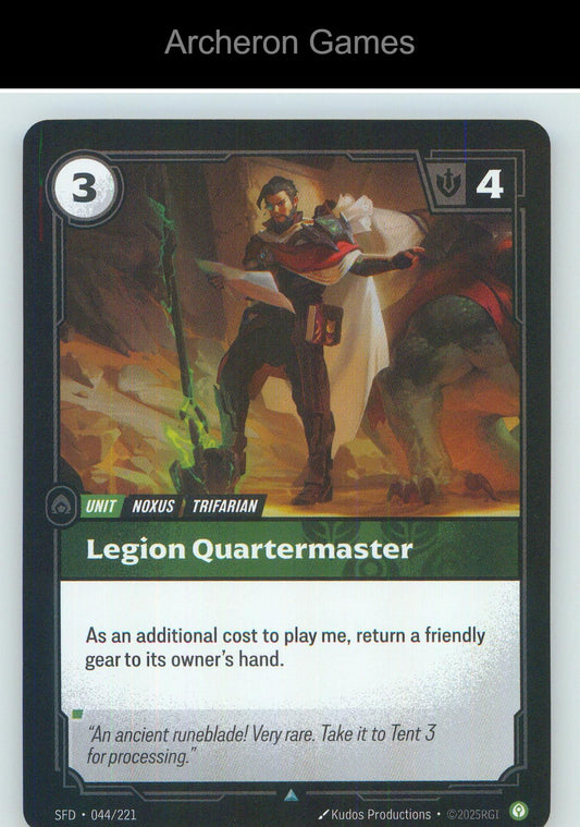 Legion Quartermaster SFD 044/221 UC Spiritforged Riftbound Card