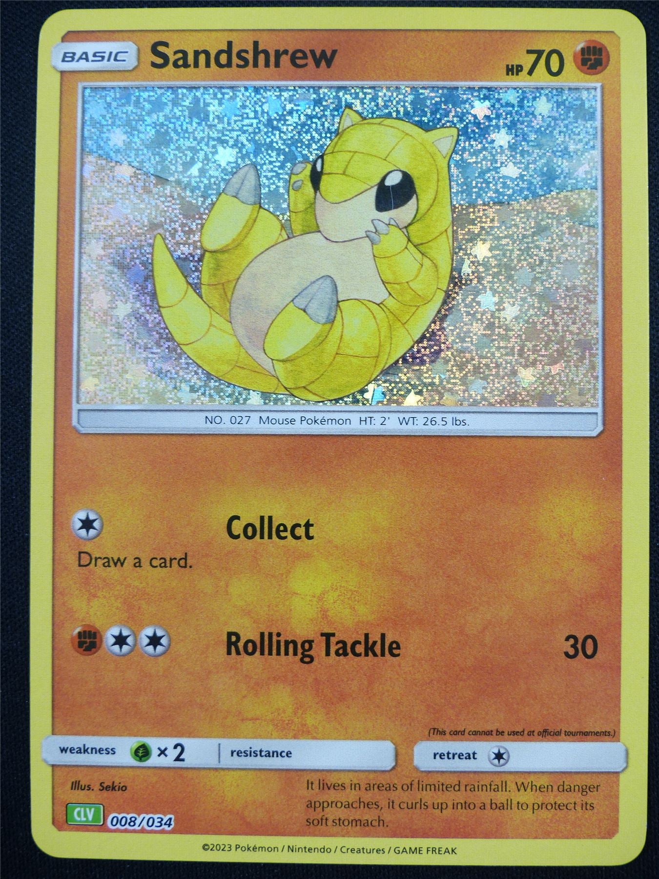 Sandshrew 008/034 Holo CLV - Classic Pokemon Card #4BU