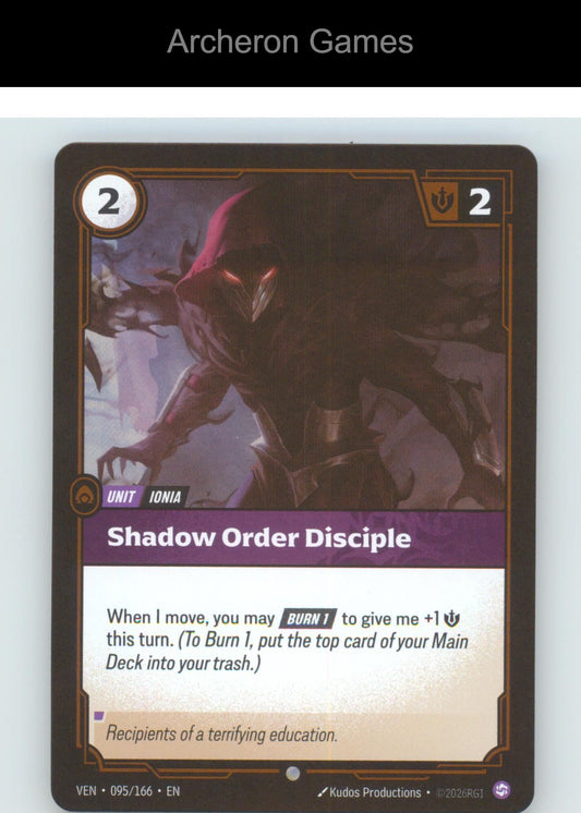 Shadow Order Disciple VEN 095/166 C Vendetta Riftbound Card Foil