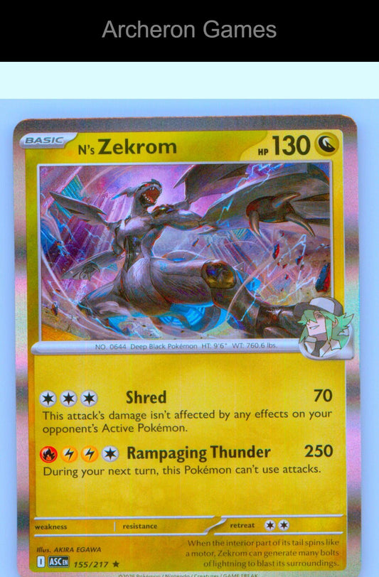 Pokemon Card N's Zekrom ASC 155/217 R Ascended Heroes Holo