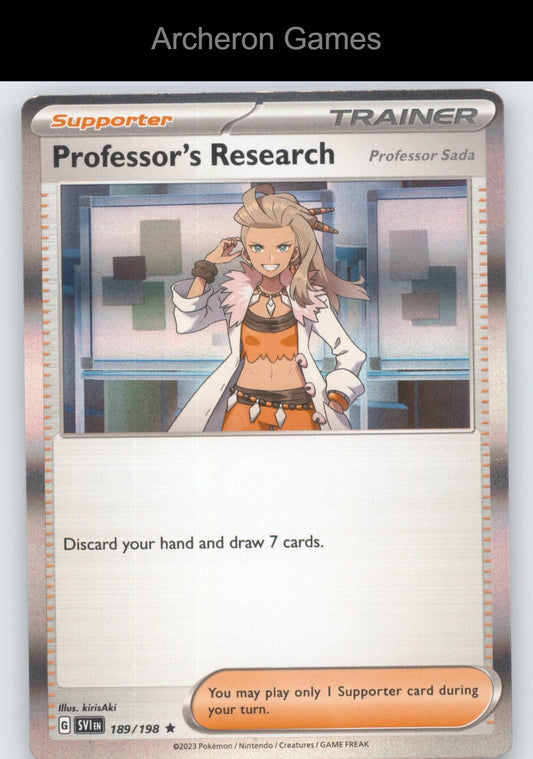 Pokemon Card Professor's Research (Professor Sada) SVI 189/198 Scarlet & Violet