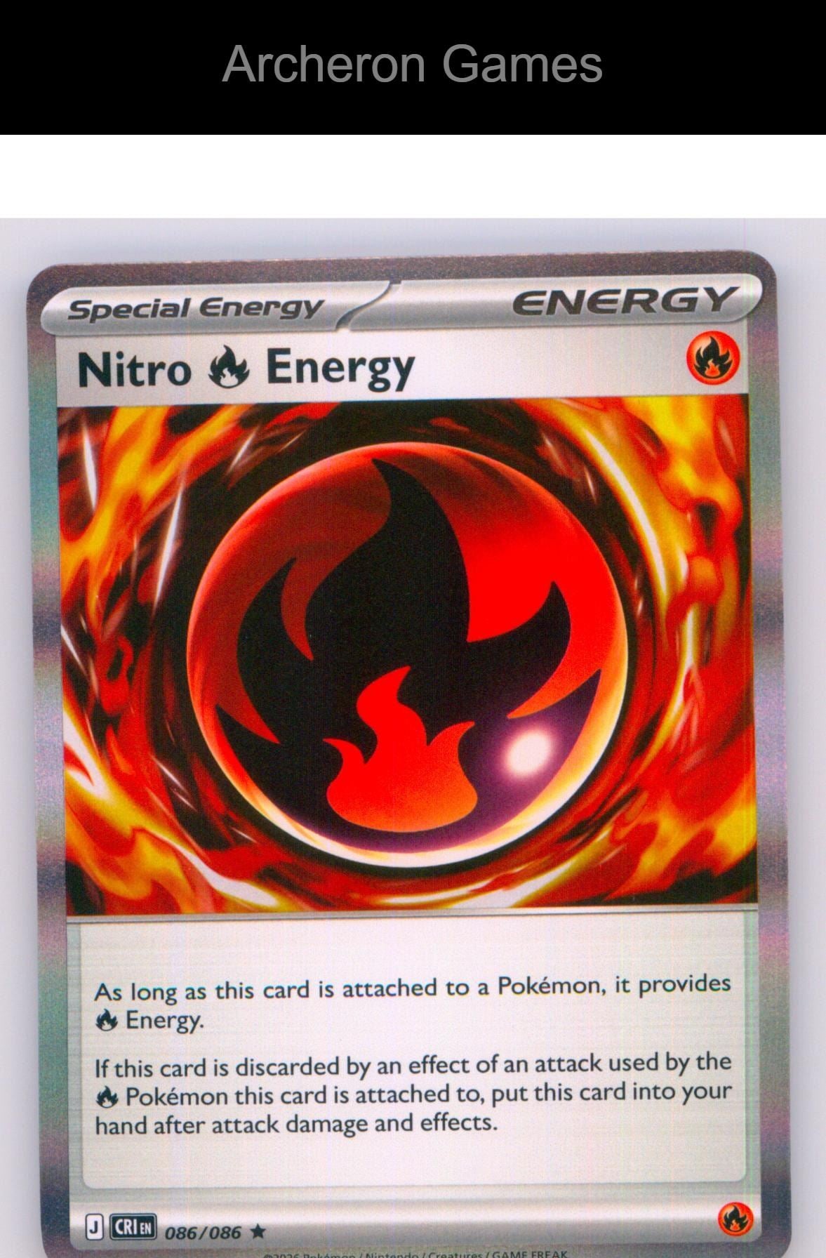 Pokemon Card Nitro R Energy ME04 086/086 HOLO R Chaos Rising