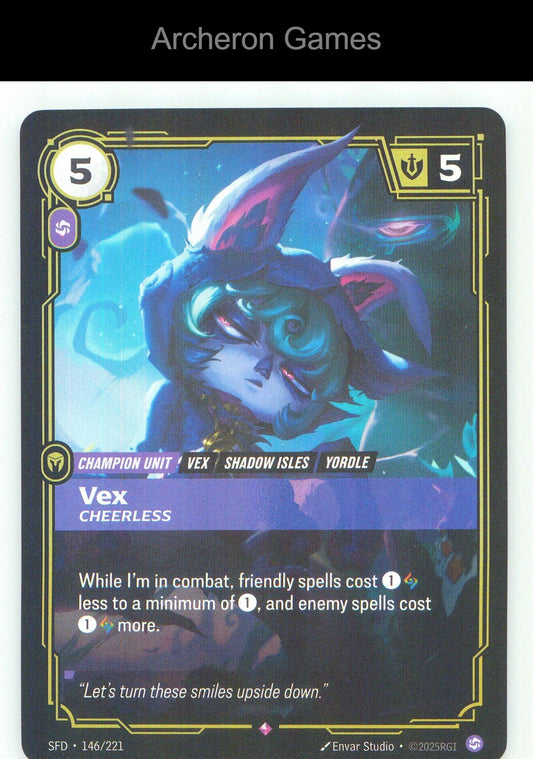 Vex - Cheerless SFD 146/221 R Spiritforged Riftbound Card Foil