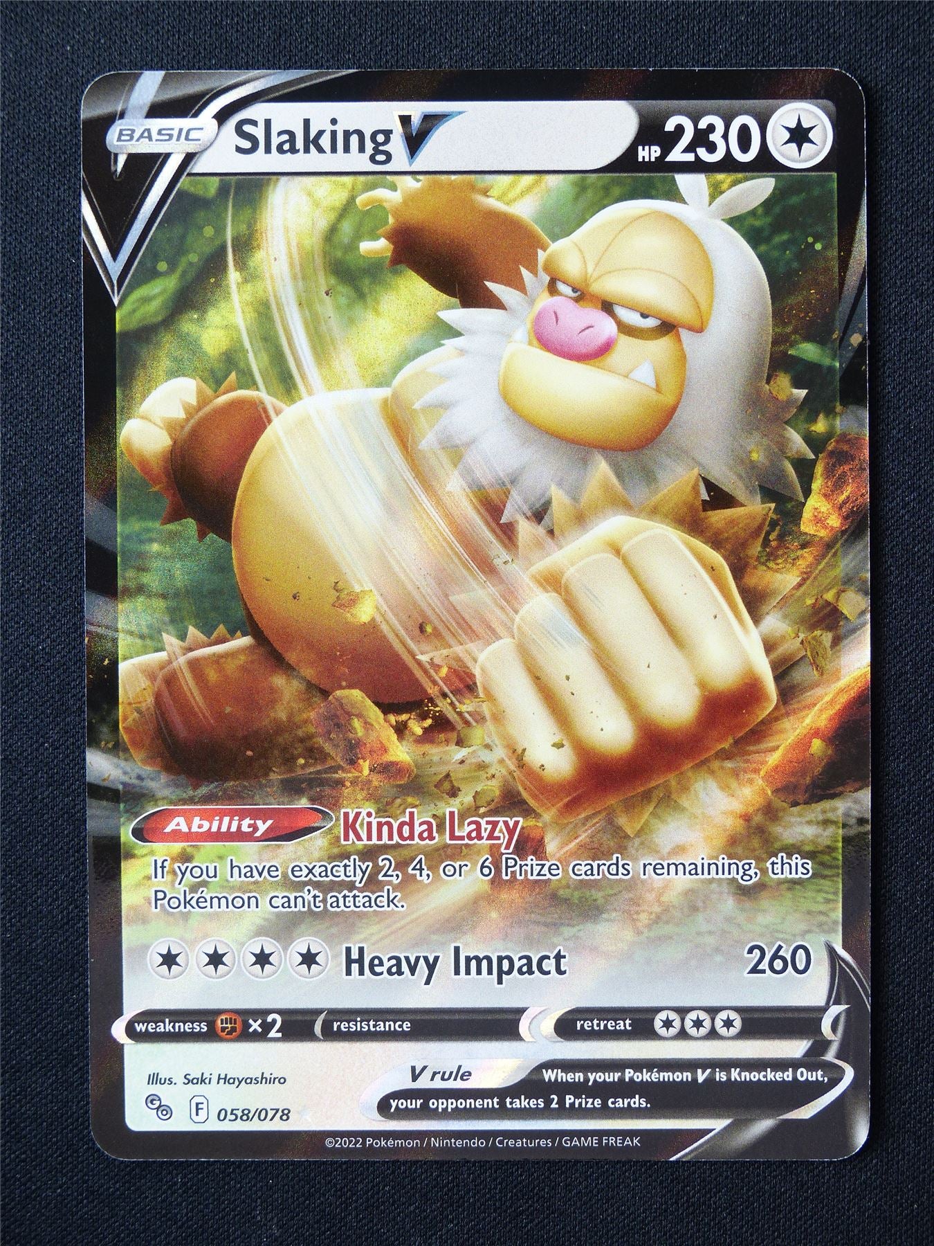 Slaking V 058/078 Holo - Pokemon Card #6LD