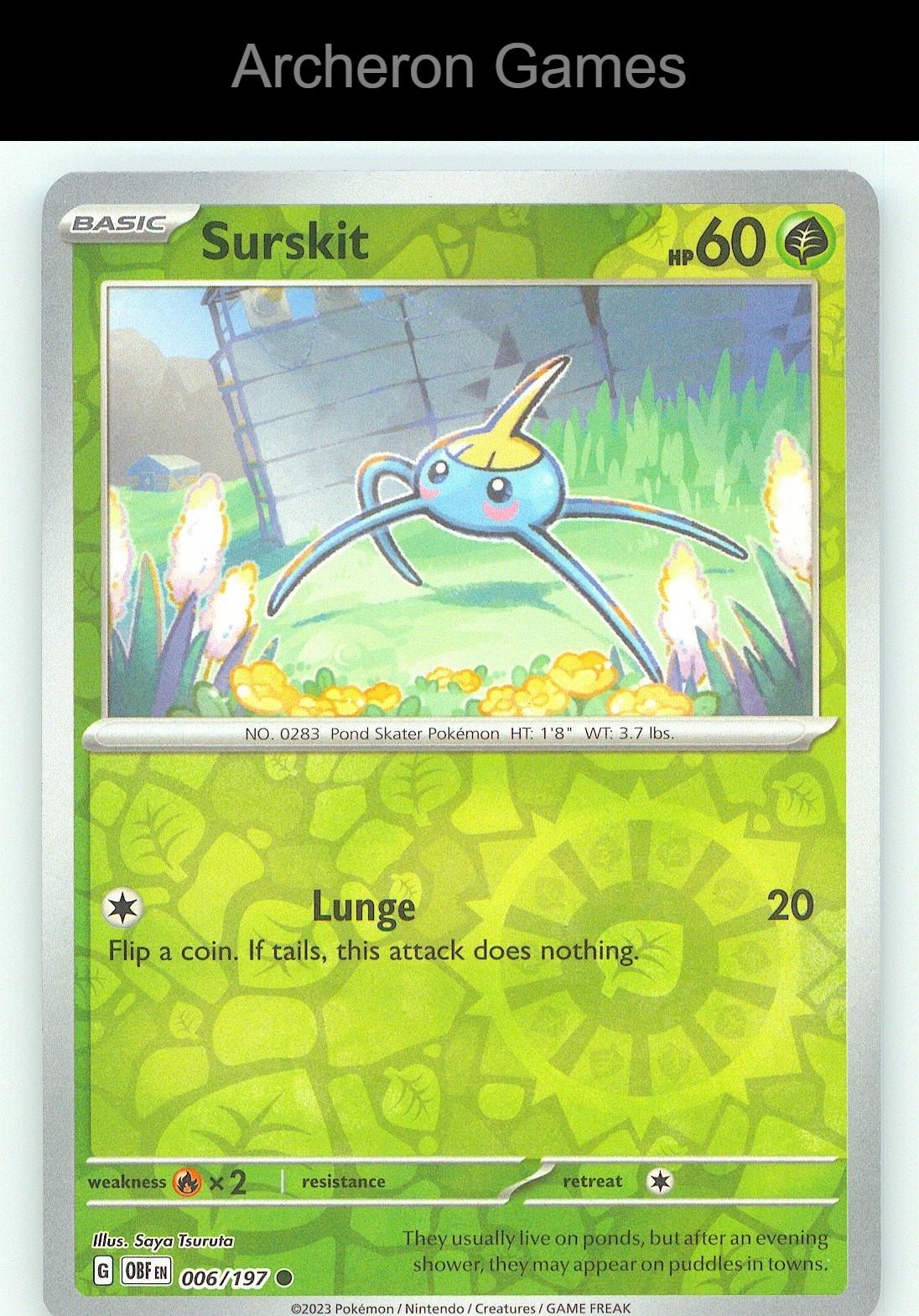 Pokemon Card Surskit OBF 006/197 C Obsidian Flames Reverse Holo