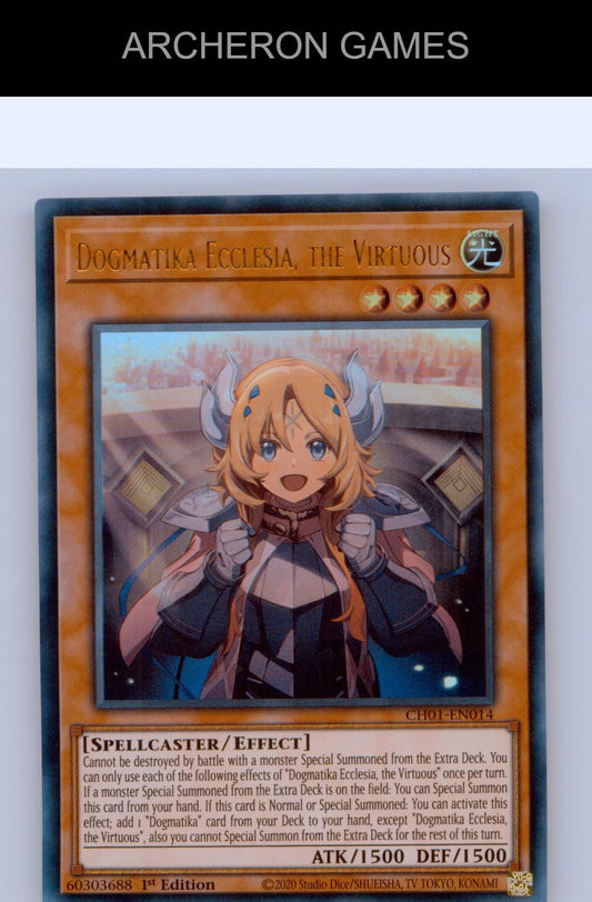 Dogmatika Ecclesia, the Virtuous Ultra Rare YUGIOH Card 1st Edition