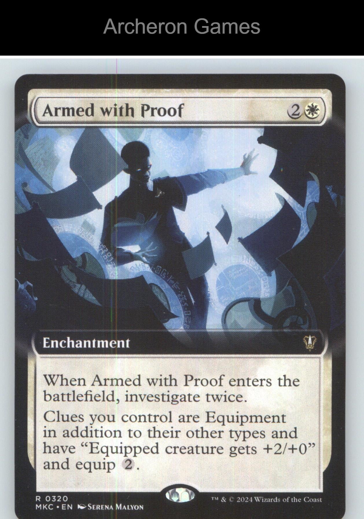 Armed with Proof (Extended Art) MKC 320 R MTG Card NM/EX+