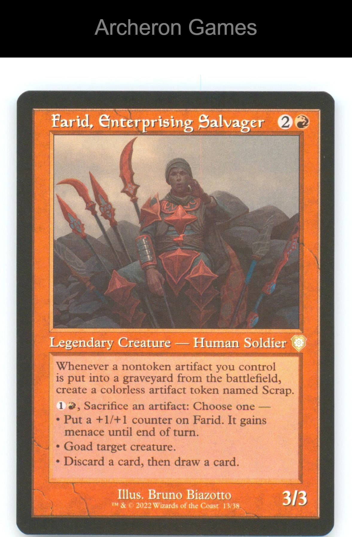 Farid, Enterprising Salvager (Retro Frame) BRC 13 R MTG Card NM/EX+