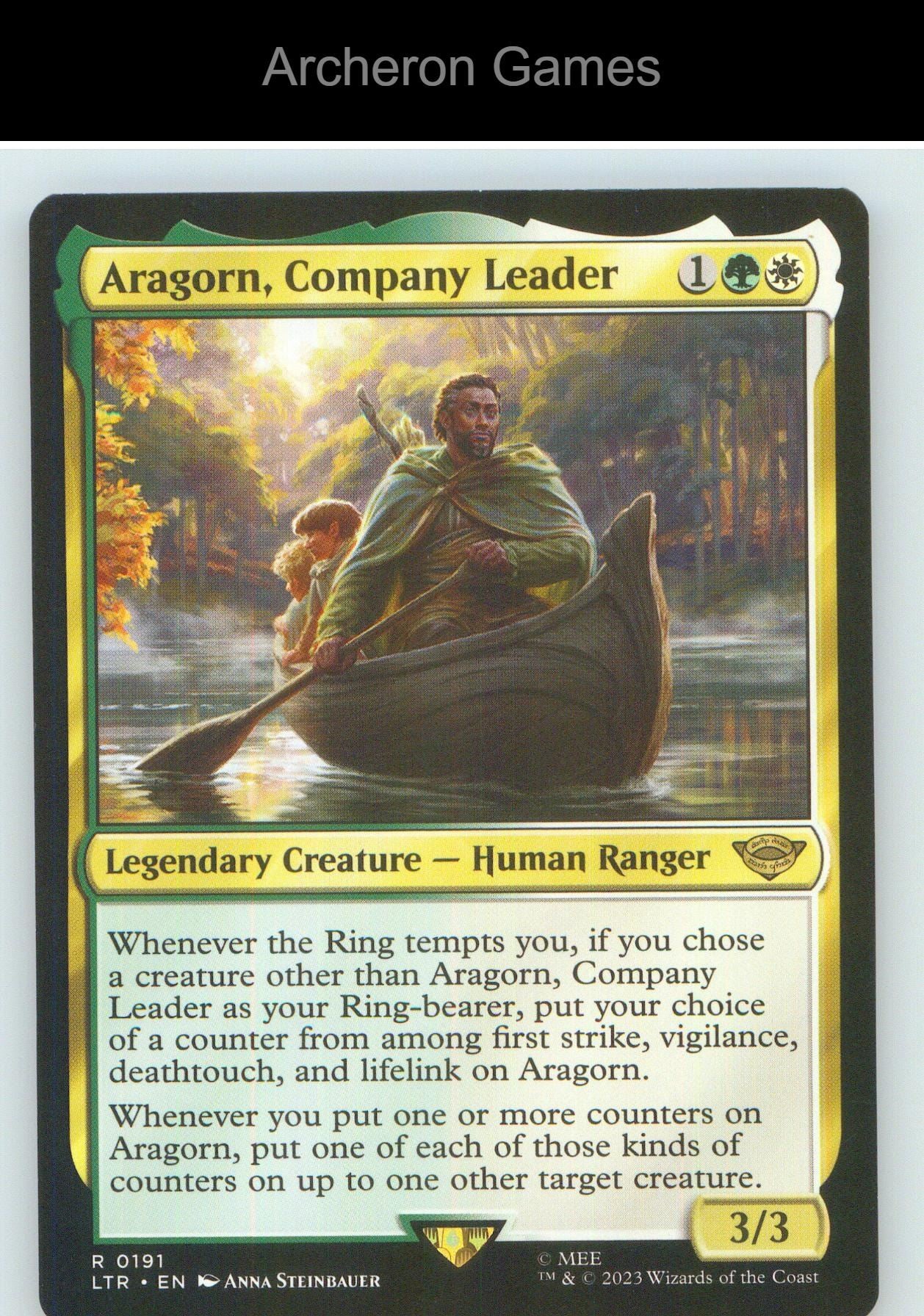 Aragorn, Company Leader LTR 191 R MTG Card NM/EX+