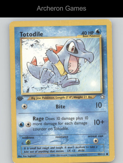 Pokemon Card Totodile N1 80/111 C Neo Genesis 1st Edition