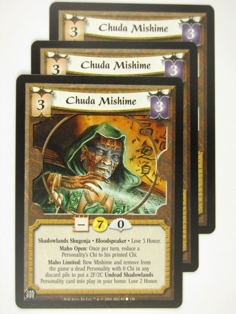 Vintage L5R Cards: CHUDA MISHIME x3 # 16J27