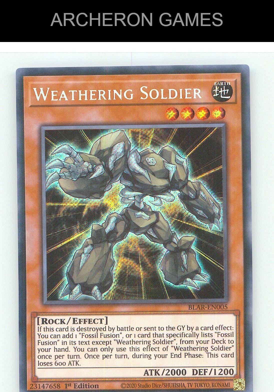 Weathering Soldier SEC YUGIOH Card 1st Edition