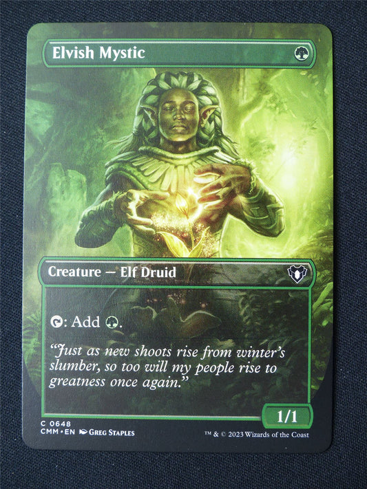 Elvish Mystic Borderless - CMM - Mtg Card #9B9