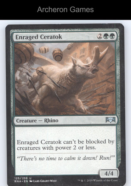 Enraged Ceratok 125 UC MTG Card Ravnica Allegiance