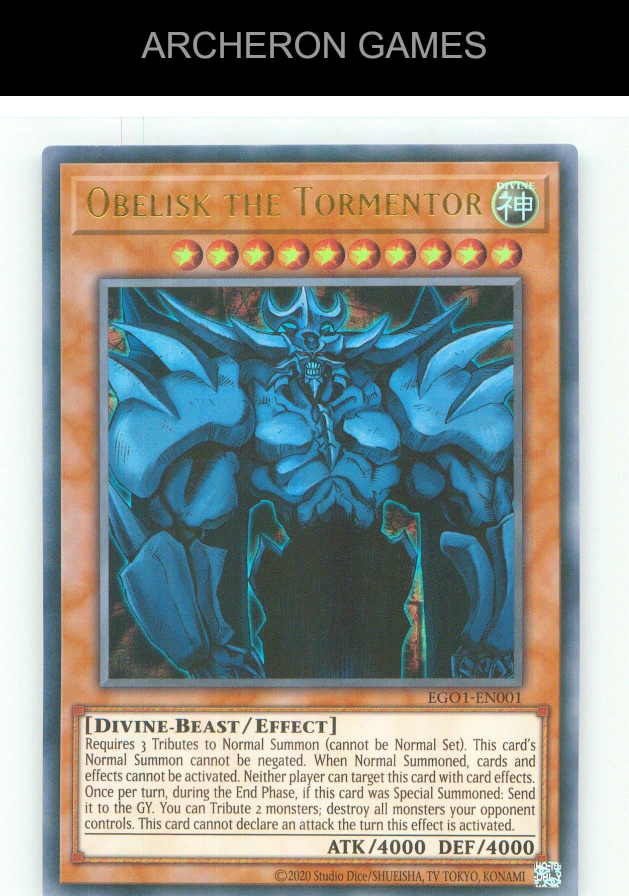Obelisk the Tormentor UR YUGIOH Card Unlimited