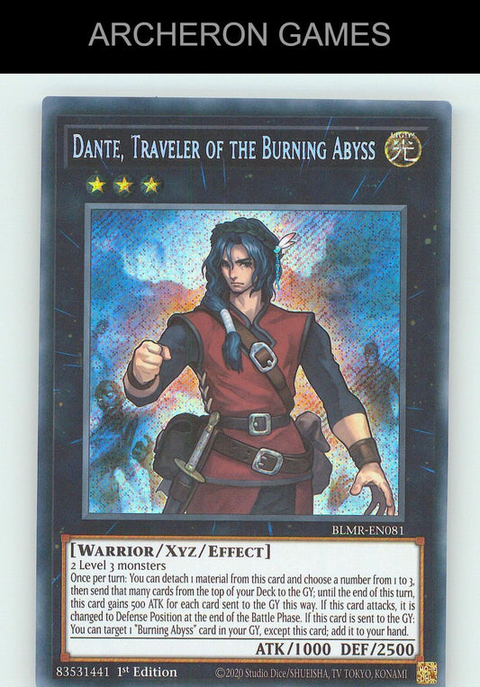 Dante, Traveler of the Burning Abyss SEC YUGIOH Card
