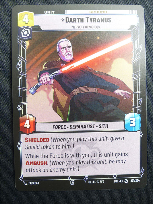 Darth Tyranus 231/264 - Star Wars Unlimited Card #4HU