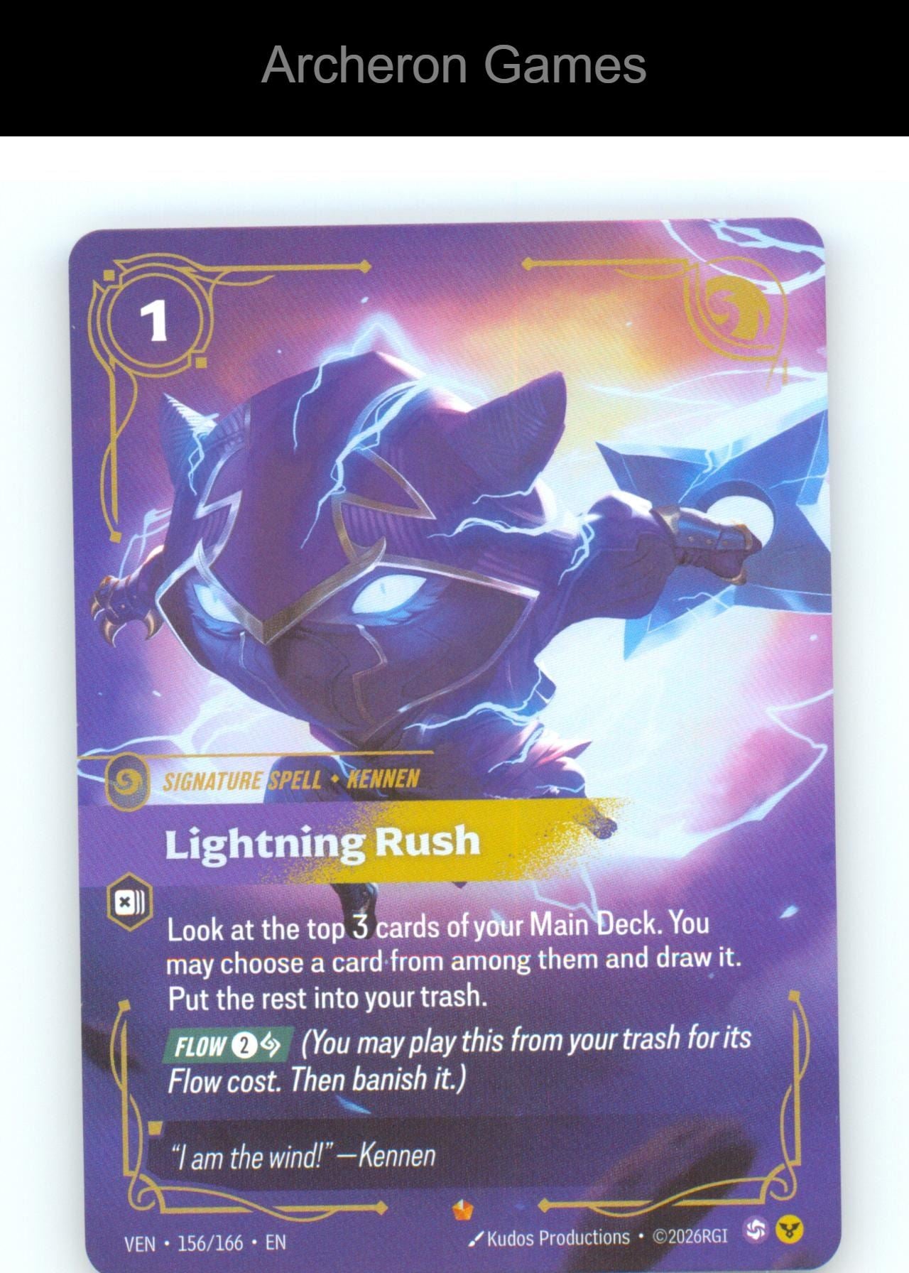 Lightning Rush VEN 156/166 Epic Vendetta Riftbound Card Foil