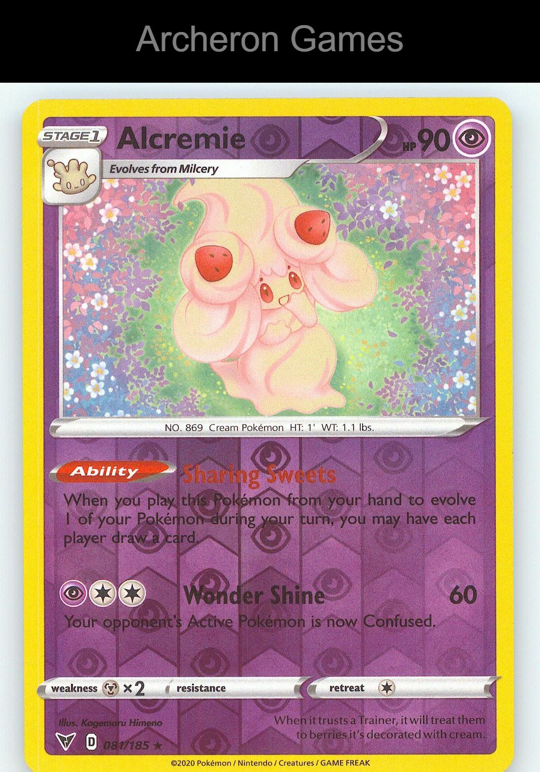 Pokemon Card Alcremie VIV 081/185 R Vivid Voltage Reverse Holo