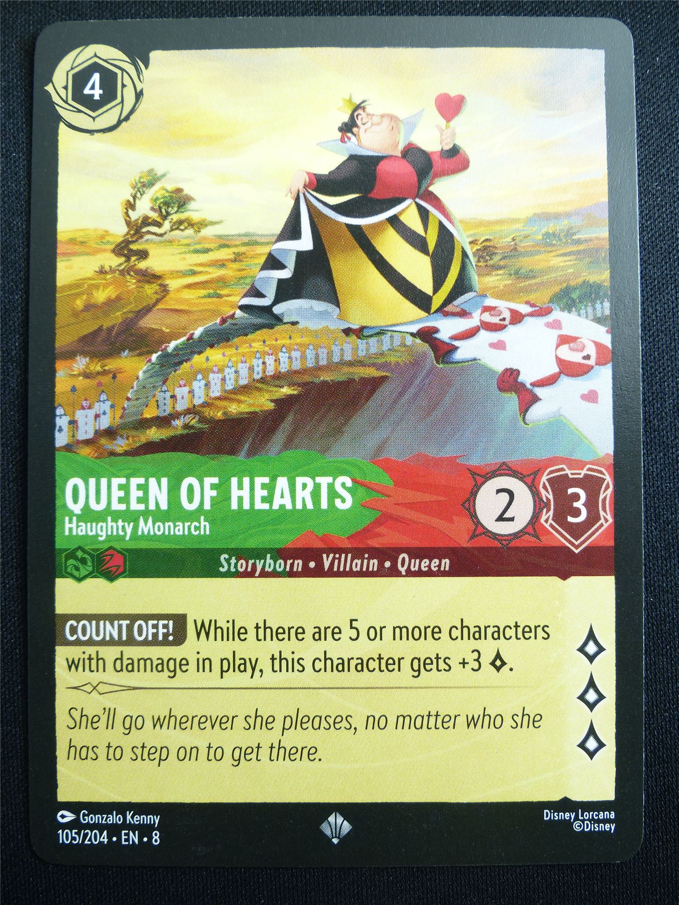 Queen of Hearts Haughty Monarch 105/204 - Lorcana Card #4FD