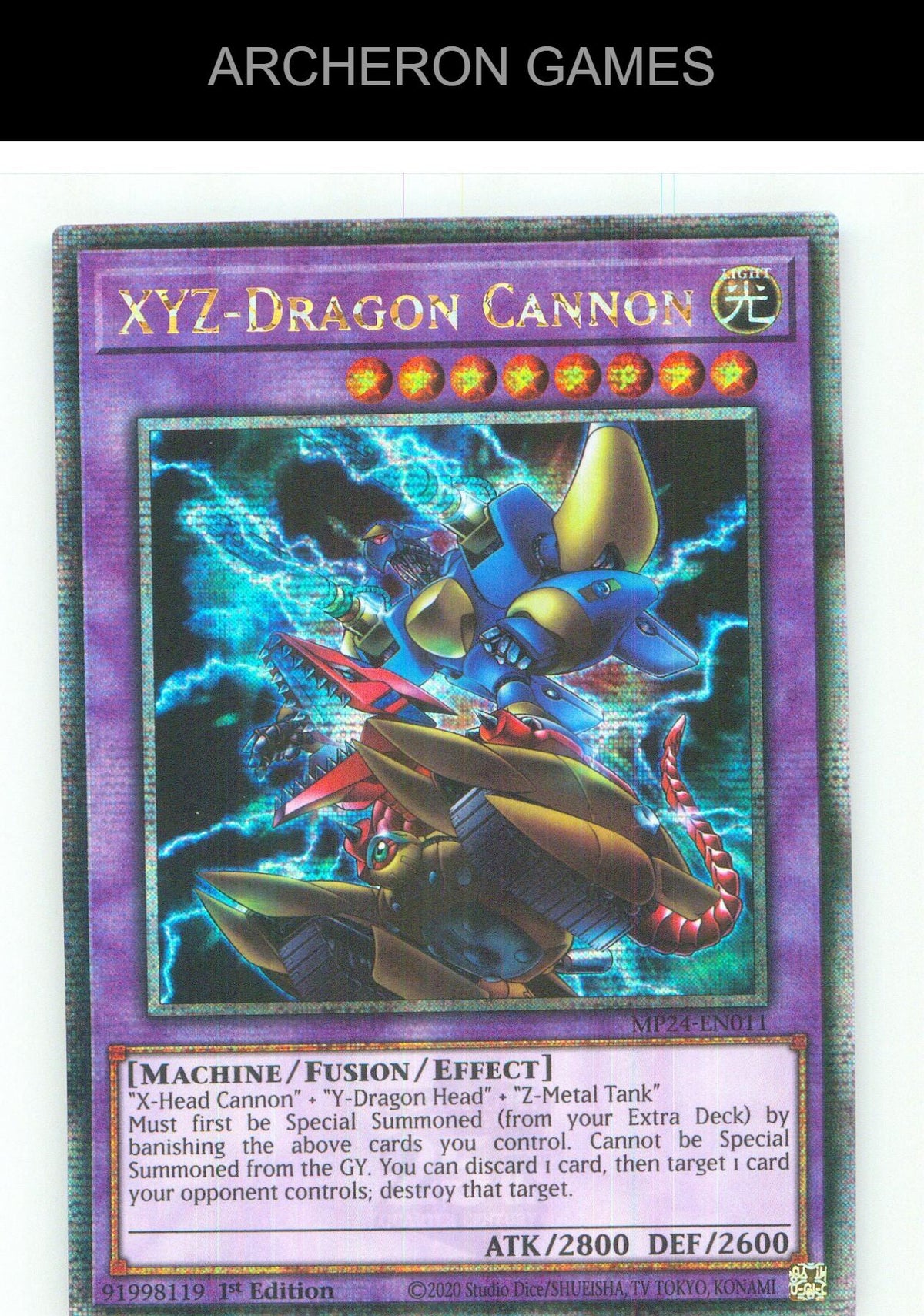 XYZ-Dragon Cannon (Alternate Art) (Quarter Century Secret Rare) 1st Edition