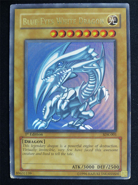 Blue-Eyes White Dragon SDK Ultra Rare played - 1st ed Yugioh Card #4S2