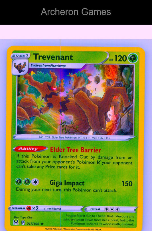 Pokemon Card Trevenant LOR 017/196 HOLO R Lost Origin