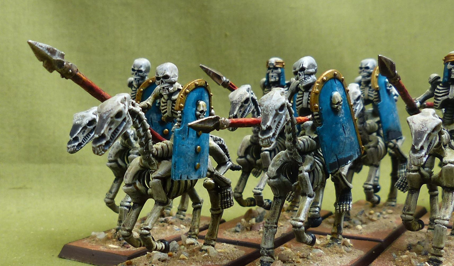 Commission 8 Cavaliers Squelette Lanciers Khemri - Warhammer The Old World - Peints