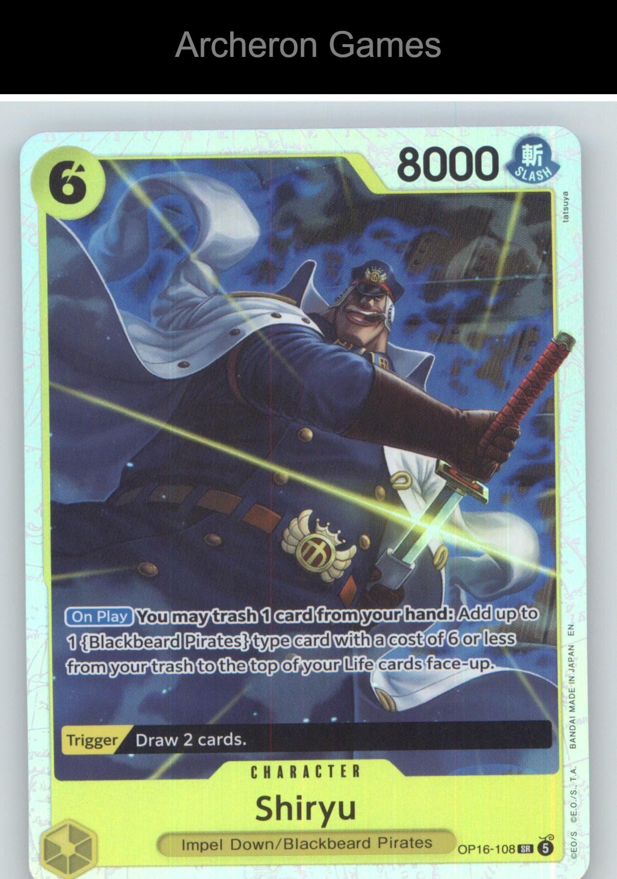 Shiryu OP16-108 One Piece Card NM/EX+ Foil